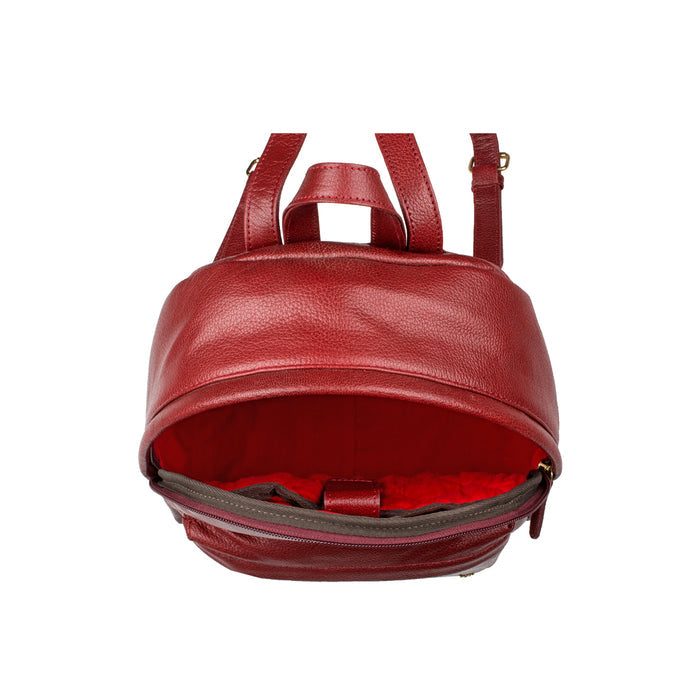Miranda Red Leather Backpack