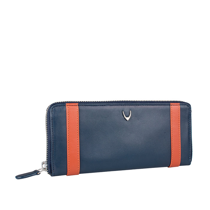 Missy W2 Blue Leather Zip Around Wallet