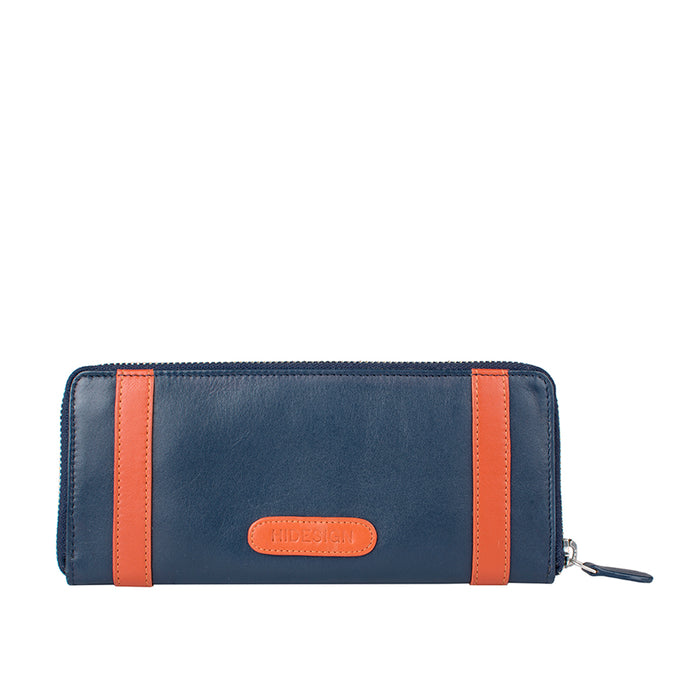 Missy W2 Blue Leather Zip Around Wallet