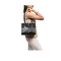 Mocha 01 Black Leather Shoulder Bag