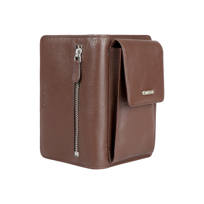 Mondrain Brown Leather Bi-Fold Wallet