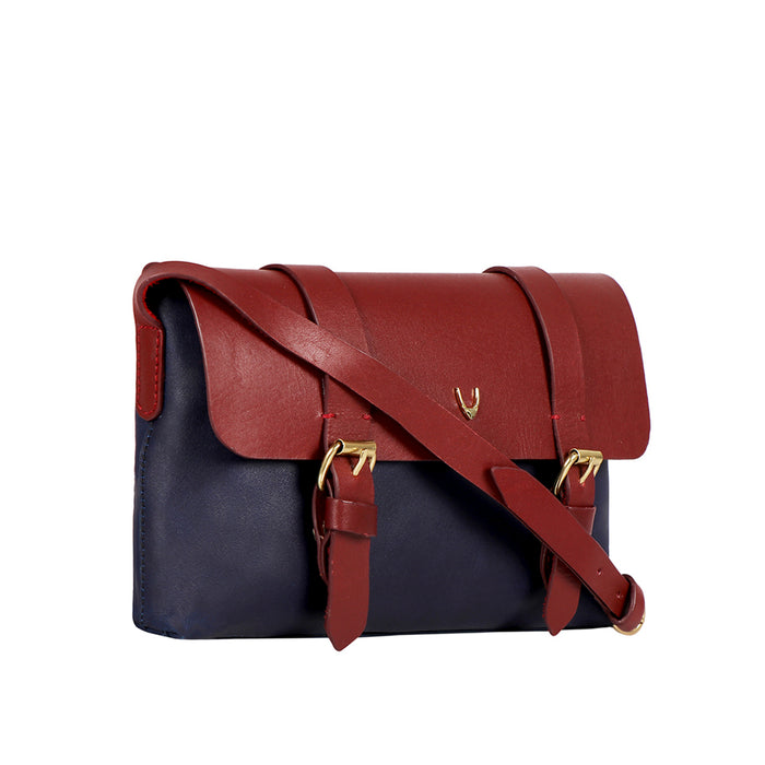 Motor 03 Blue Leather Sling Bag