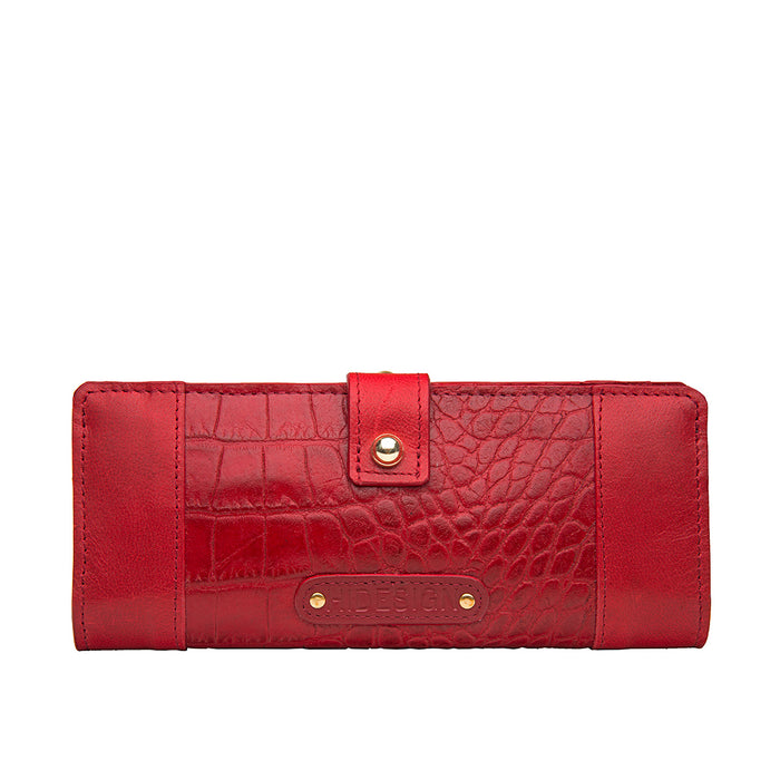 Nakasu W2  Red Leather Bi-Fold Wallet