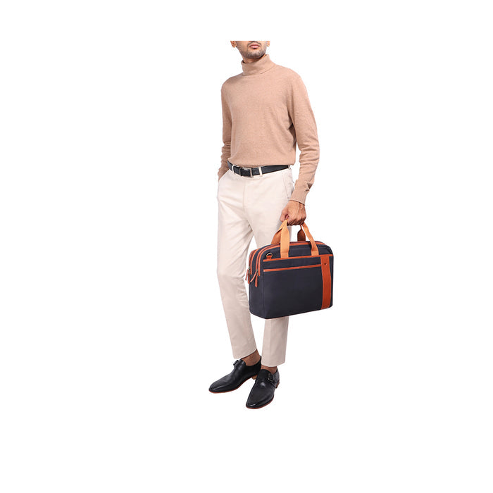 Nausar 03 Blue Canvas Briefcase