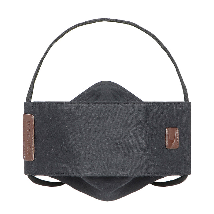Ninja Black Leather Face Mask