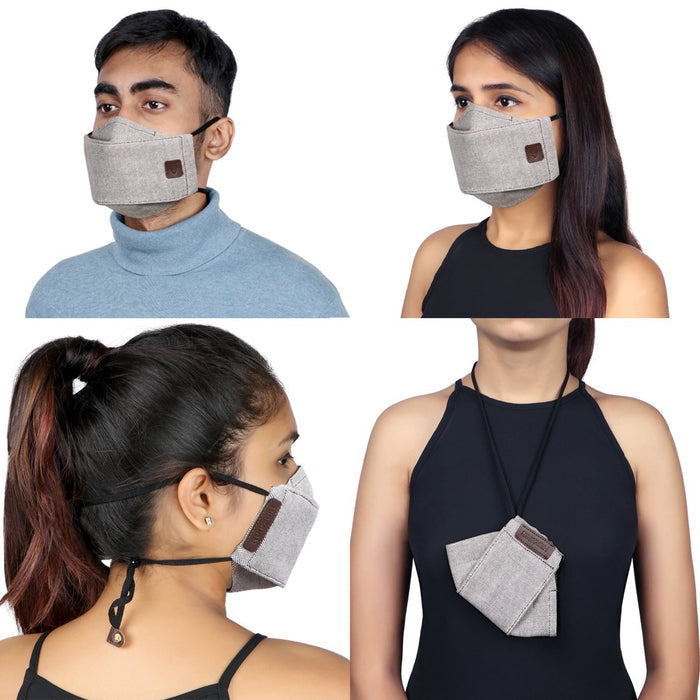 Ninja Combo-Brn Brown Leather Face Mask