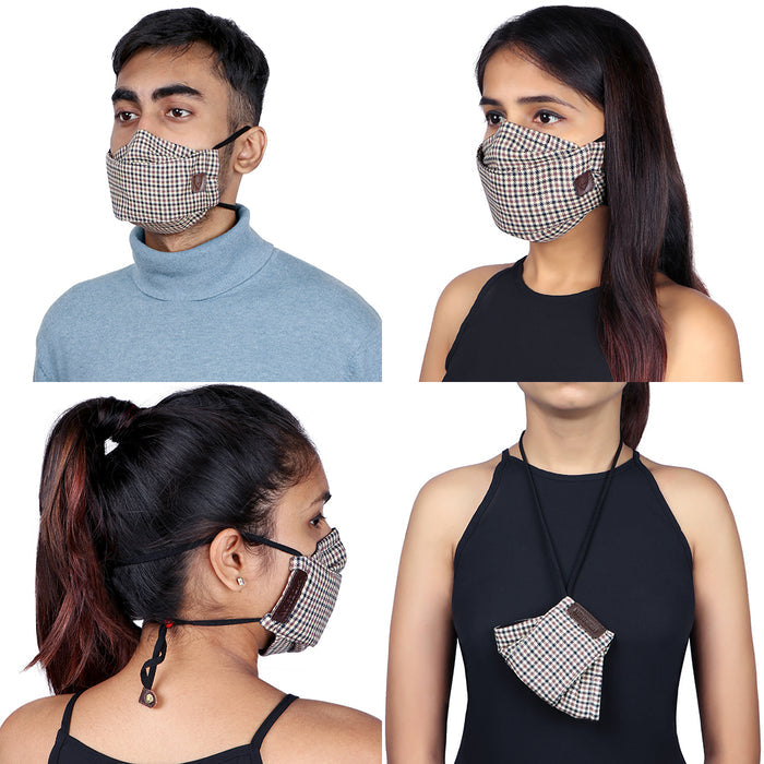 Ninja Combo-Chec Multicolor Leather Face Mask