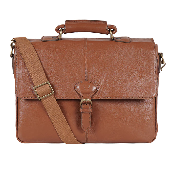 Parker 01 Tan Leather  Briefcase