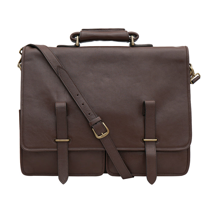 Parma Brown Leather  Briefcase