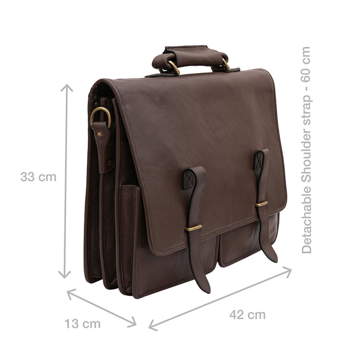 Parma Brown Leather  Briefcase
