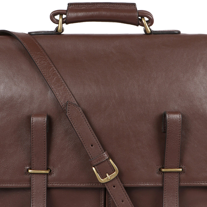 Parma Brown Leather  Briefcase