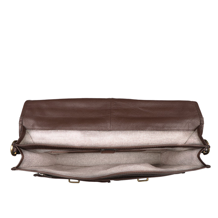 Parma Brown Leather  Briefcase