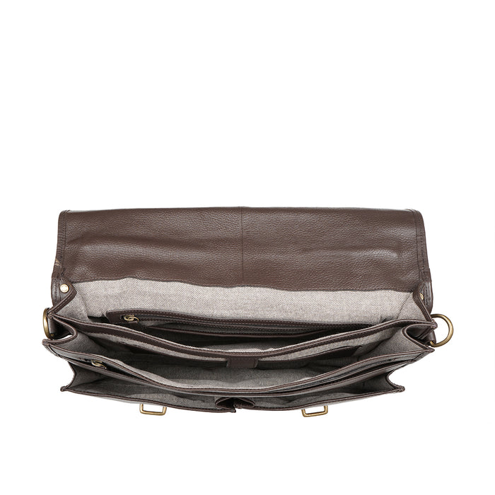 Parma Brown Leather  Briefcase