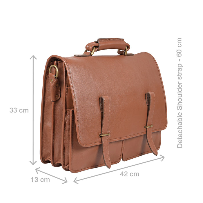 Parma Tan Leather  Briefcase