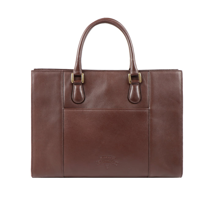 Pearl Hart 01 Brown Leather Laptop Bag
