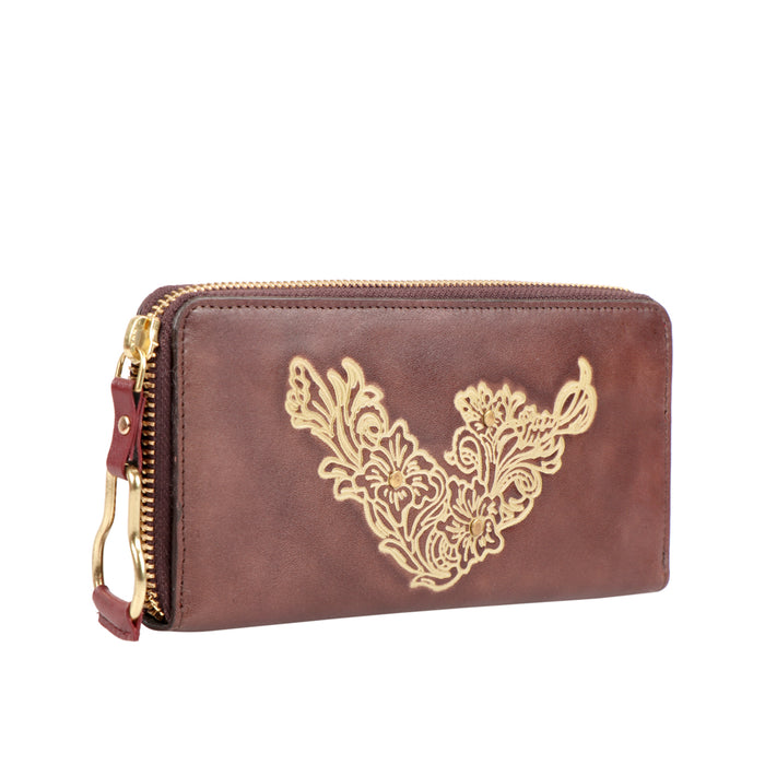 Pearl Hart W1  Brown Leather Zip Around Wallet