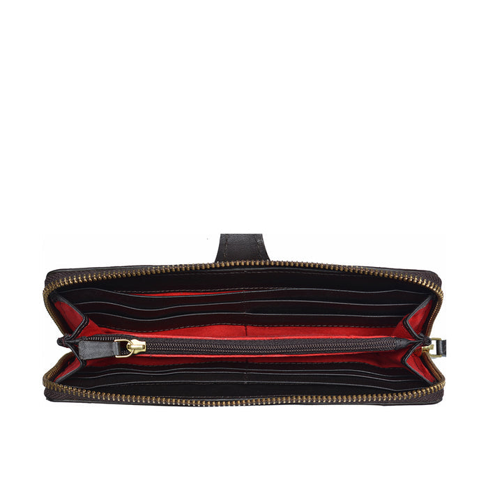 Pheme W2 Brown Leather Zip Around Wallet