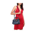Pop 02 Blue Leather Satchel