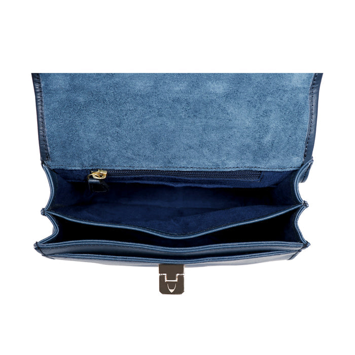 Pop 02 Blue Leather Satchel