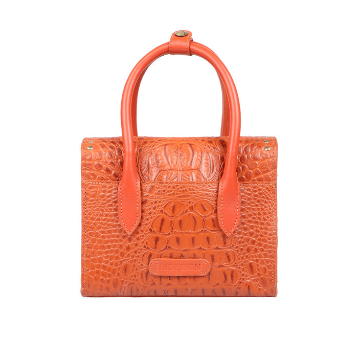 Punk 01 Orange Leather Satchel