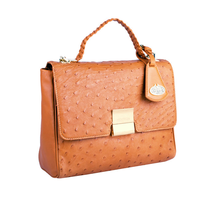 Reims Tan Leather Satchel