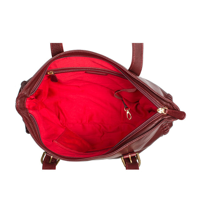 Rhubarb 02 Marsala Leather Tote Bag