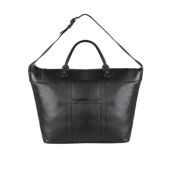 Roberto Black Leather Duffle Bag