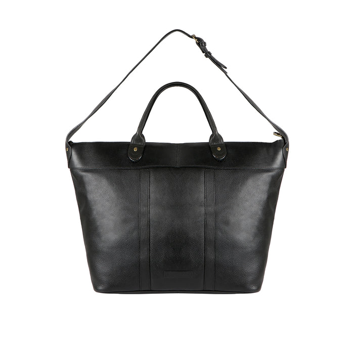 Roberto Black Leather Duffle Bag