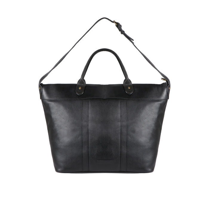 Roberto Black Leather Duffle Bag
