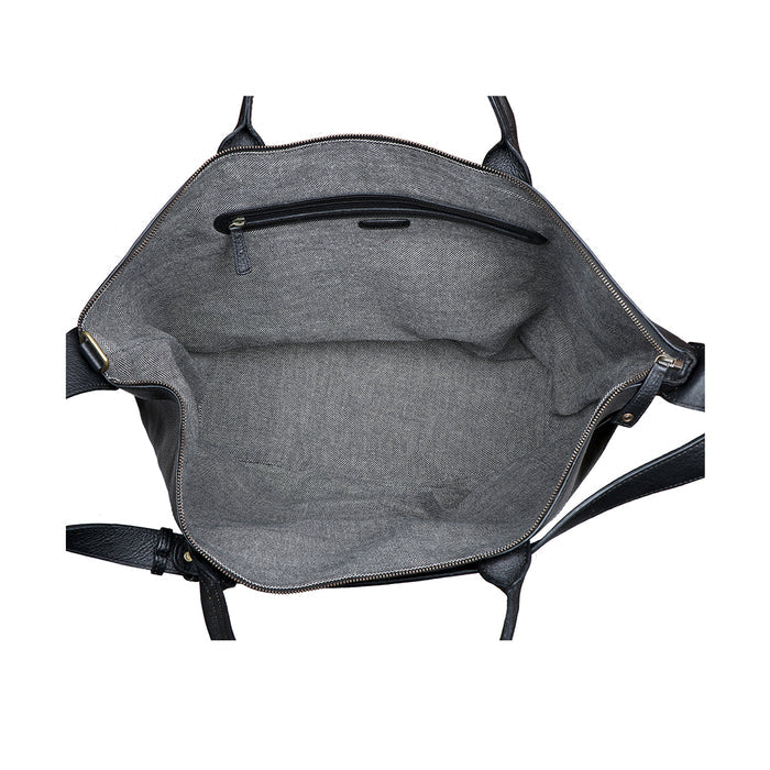 Roberto Black Leather Duffle Bag