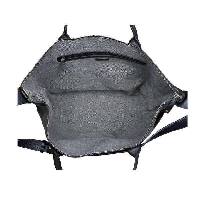Roberto Black Leather Duffle Bag