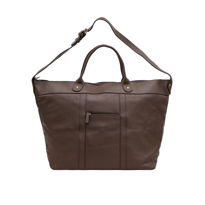 Roberto Brown Leather Duffle Bag
