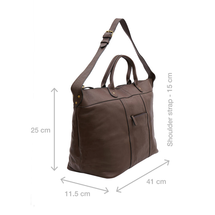 Roberto Brown Leather Duffle Bag