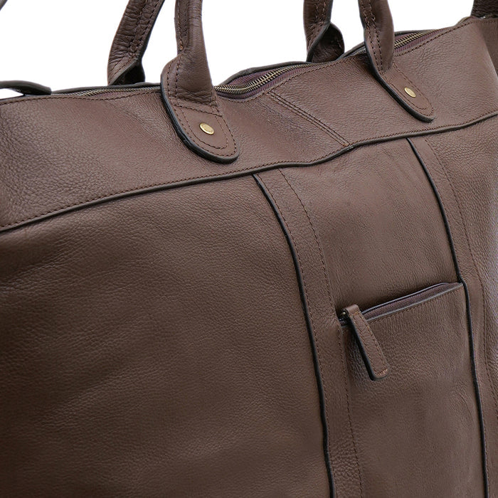 Roberto Brown Leather Duffle Bag