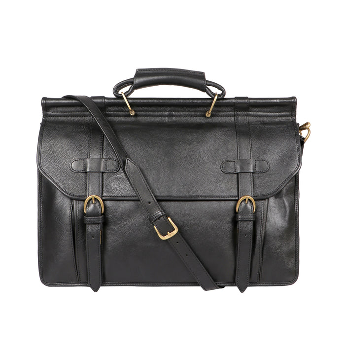 Roma Black Leather  Briefcase