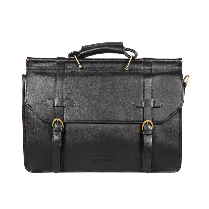 Roma Black Leather  Briefcase