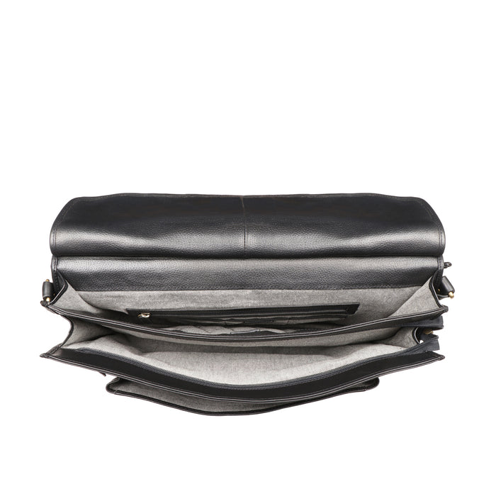 Roma Black Leather  Briefcase