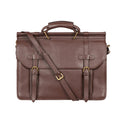 Roma Brown Leather  Briefcase