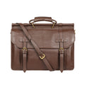 Roma Brown Leather  Briefcase
