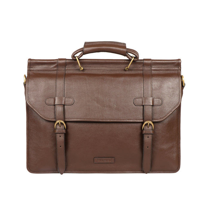 Roma Brown Leather  Briefcase