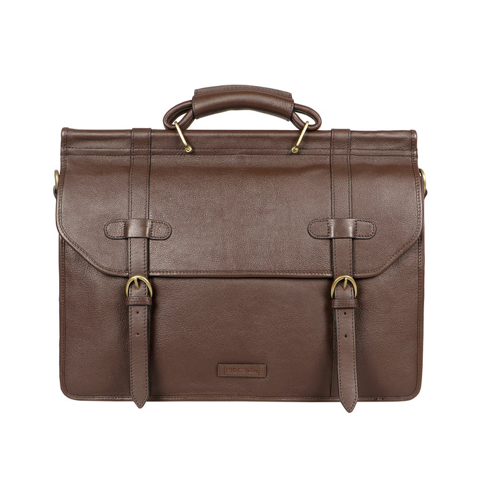 Roma Brown Leather  Briefcase