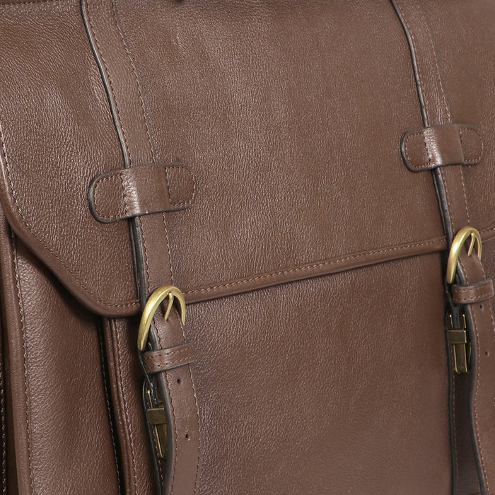 Roma Brown Leather  Briefcase