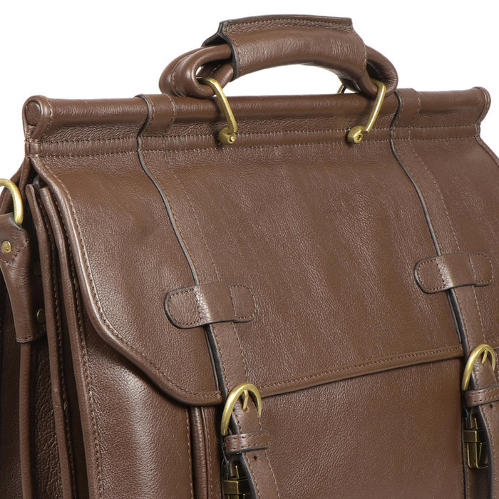 Roma Brown Leather  Briefcase