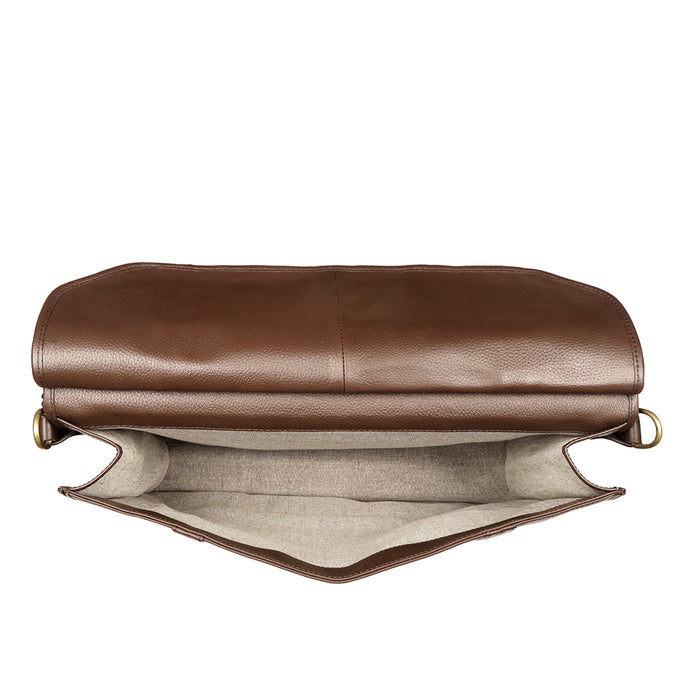Roma Brown Leather  Briefcase