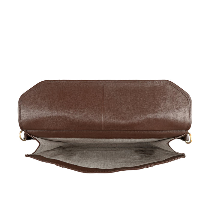 Roma Brown Leather  Briefcase