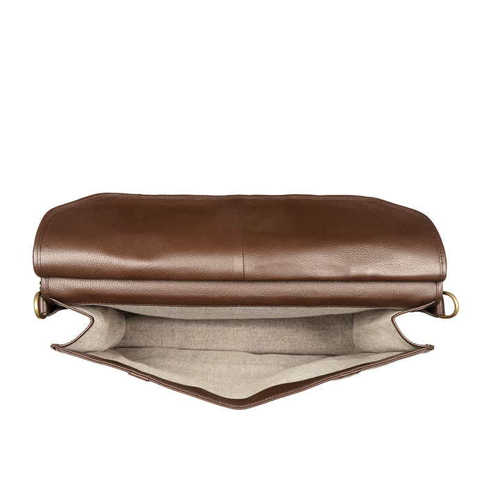 Roma Brown Leather  Briefcase