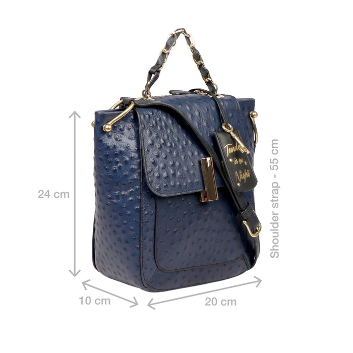 Romance 02 Blue Leather Satchel