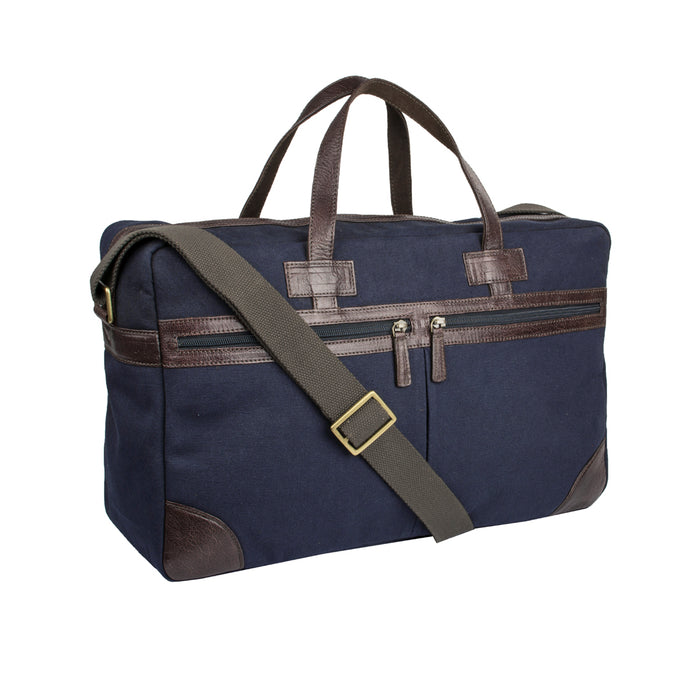 Romani 01 Blue Canvas Briefcase