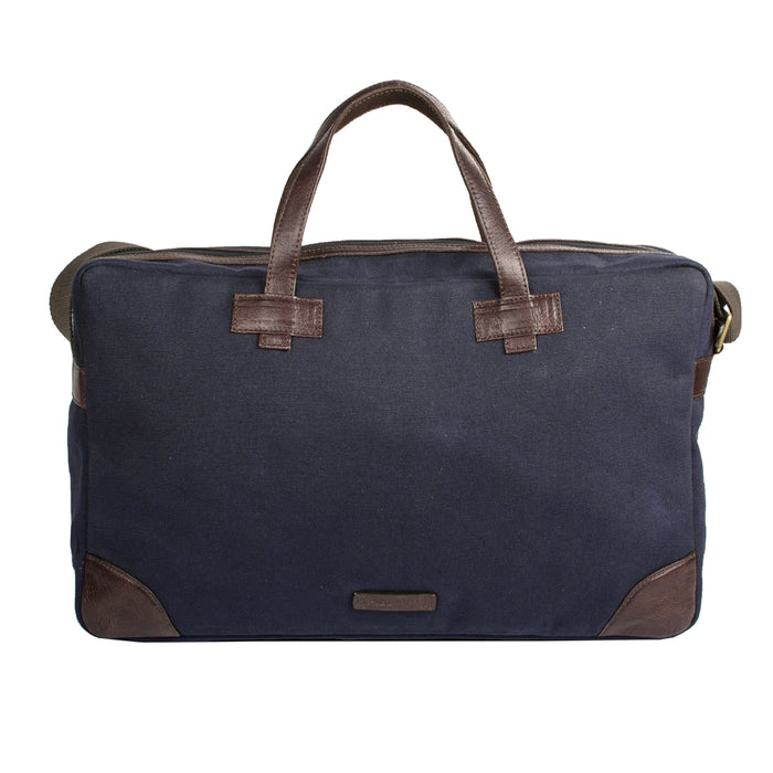 Romani 01 Blue Canvas Briefcase