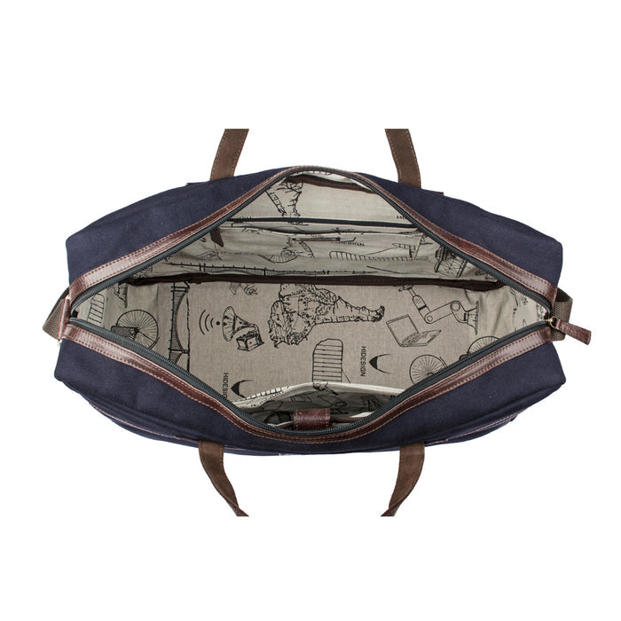 Romani 01 Blue Canvas Briefcase